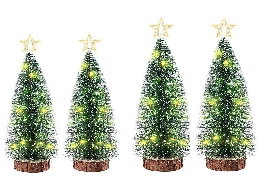 Mini LED Christmas Trees 4 Pcs Artificial Christmas Tree Decoration