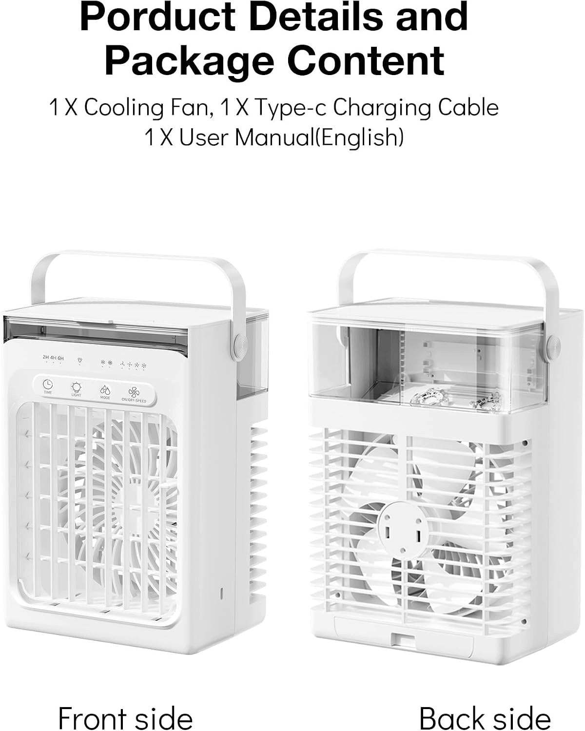 Mini Mobile Air Conditioner, 4 in 1, Small, USB Fan, Cooling Manufacturer code 785034801808