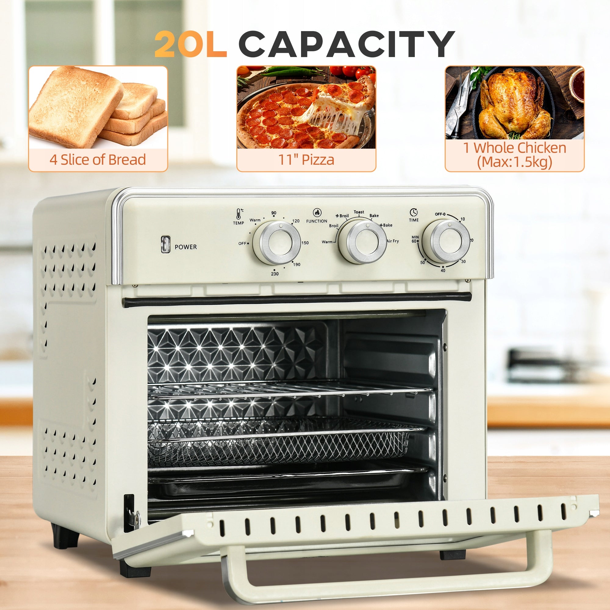 Mini Oven 20L 5in1 1400W Set Sheet Timer Model 800-152V90CW