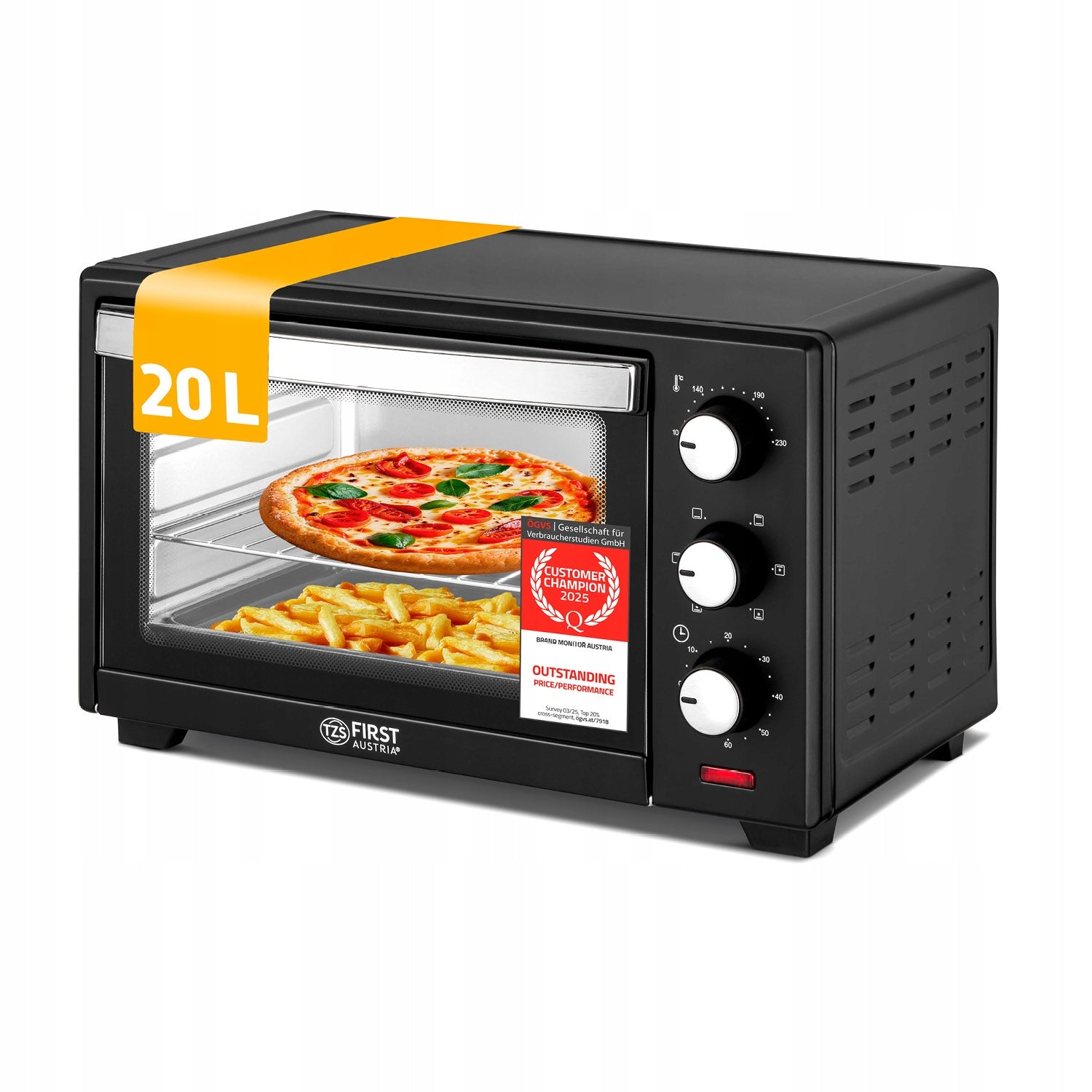 Mini Oven TZS First Austria FA-5042-2 Black 1380W With Thermocouple 20L Manufacturer code FA-5042-2