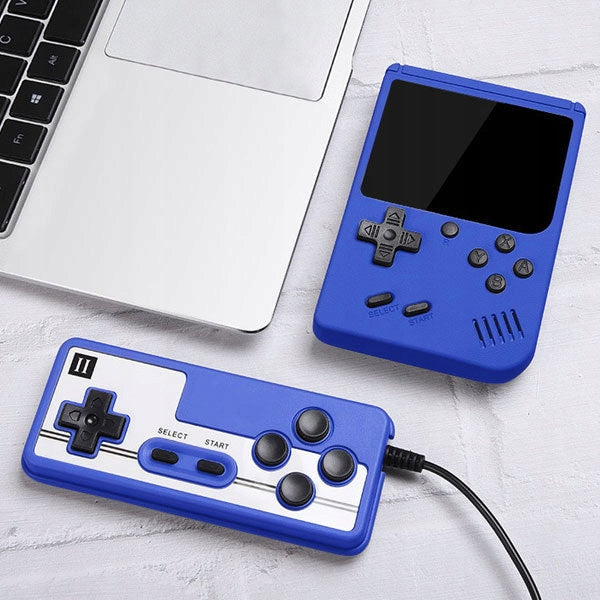 Mini Portable Retro Game Console 800-in-1 + TV Cables + Battery (Blue) Packaging status original