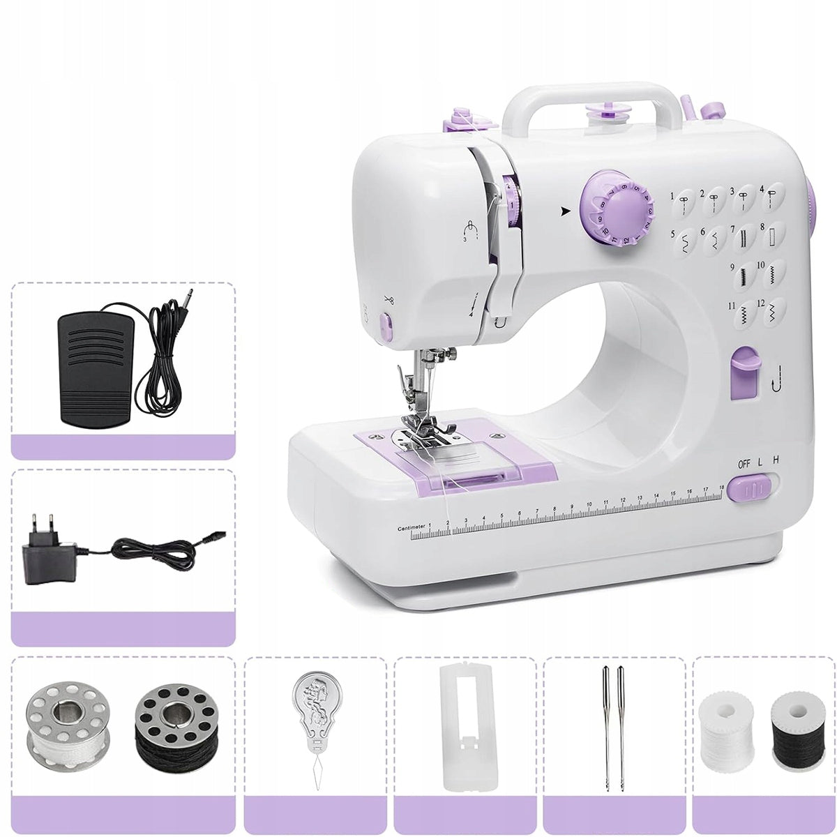 Mini Sewing Machine Portable With Pedal + Tailor Set Freebie Packaging status original