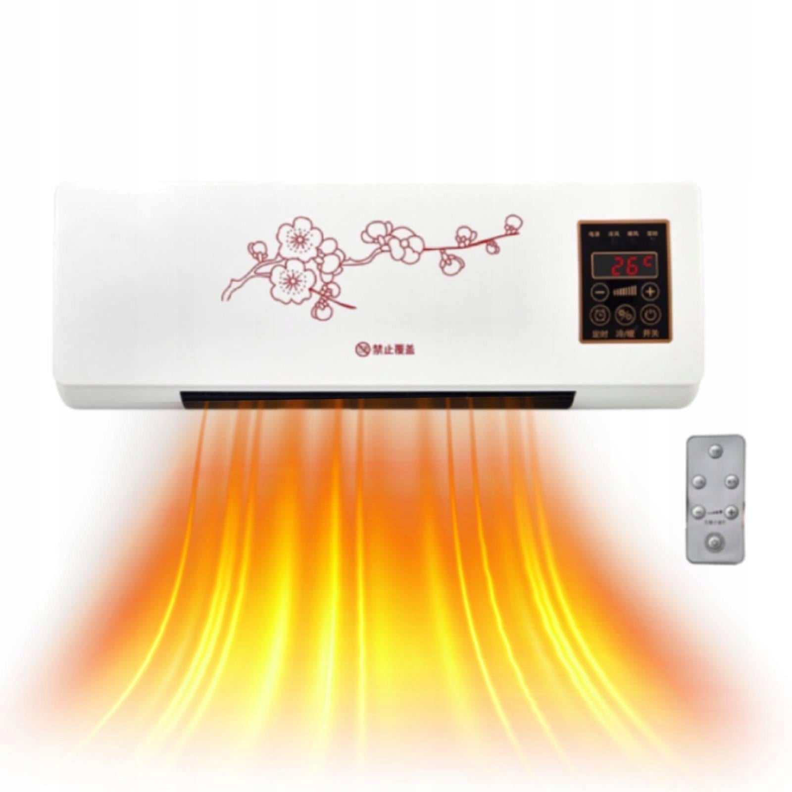 Mini Split Air Conditioner Heater with Heat Pump Timer Smart Red Flower