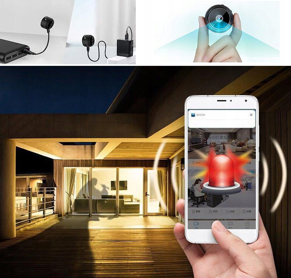 Mini Spy Camera Full HD WIFI Hidden 91 NANNY DETECTION DISCREET IP Manufacturer code DETEKCJA RUCHU IR TRYB NOCNY 4K ULTRA HD MAŁA