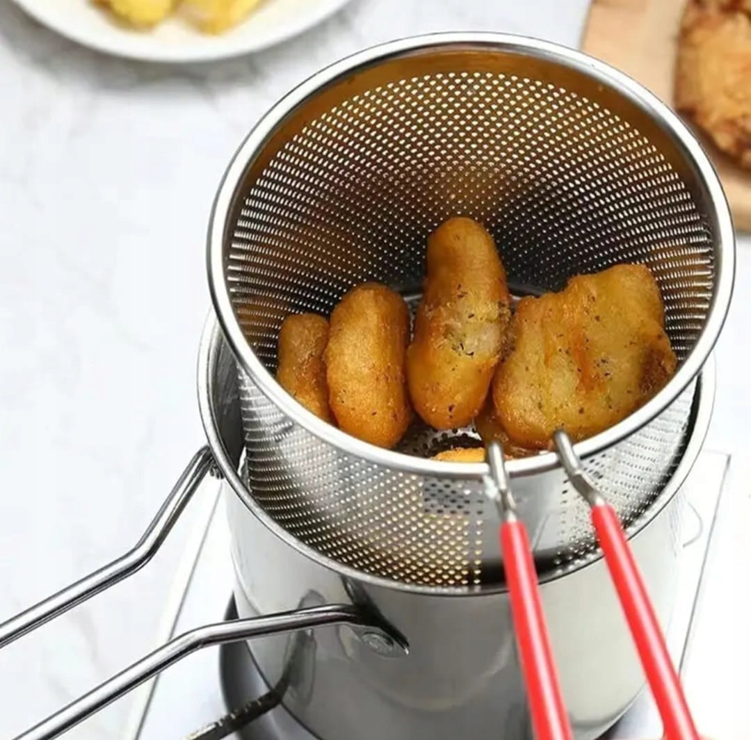 Mini Stainless Steel Deep Frying Pot with 1,2 Liter Basket Brand no brand