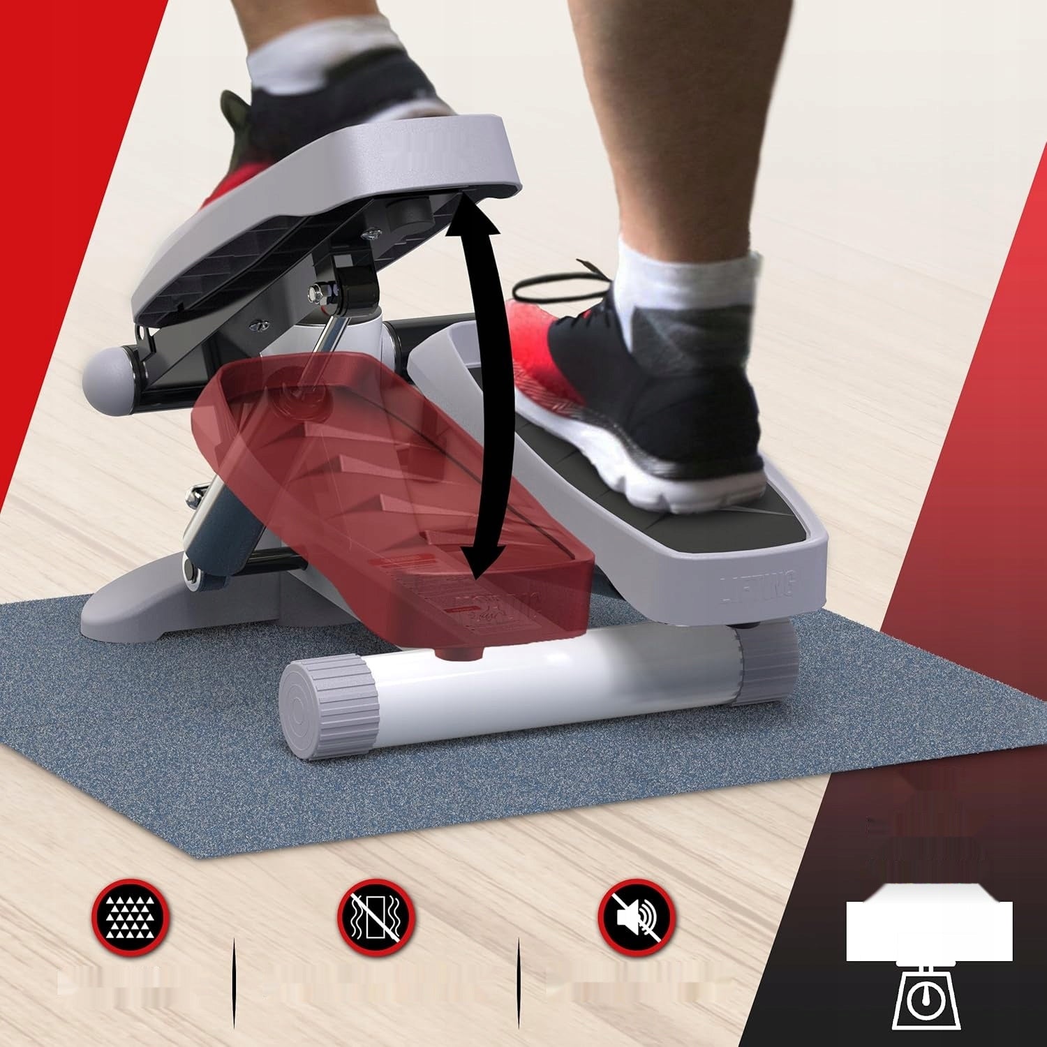 Mini Stepper Nordic Lifting - with Resistance Rubbers, Non-Slip Pedals Packaging status original
