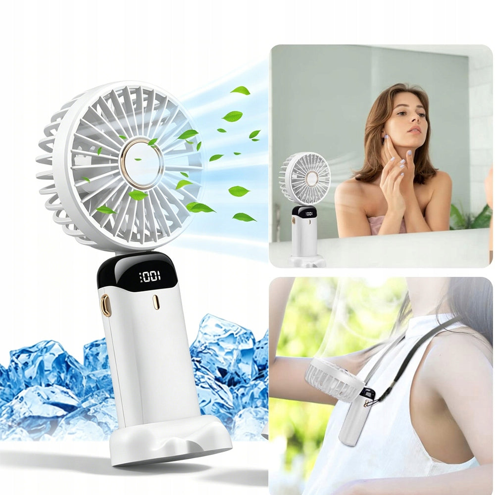 Mini Tourist Fan for Work Travel Windmill Quiet 15H 5000mAh Packaging status original