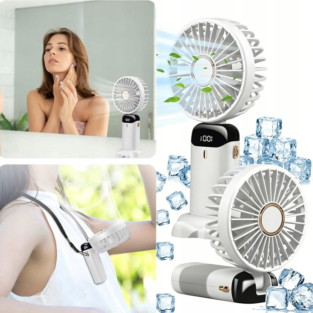 Mini Tourist Fan for Work Travel Windmill Quiet 15H 5000mAh