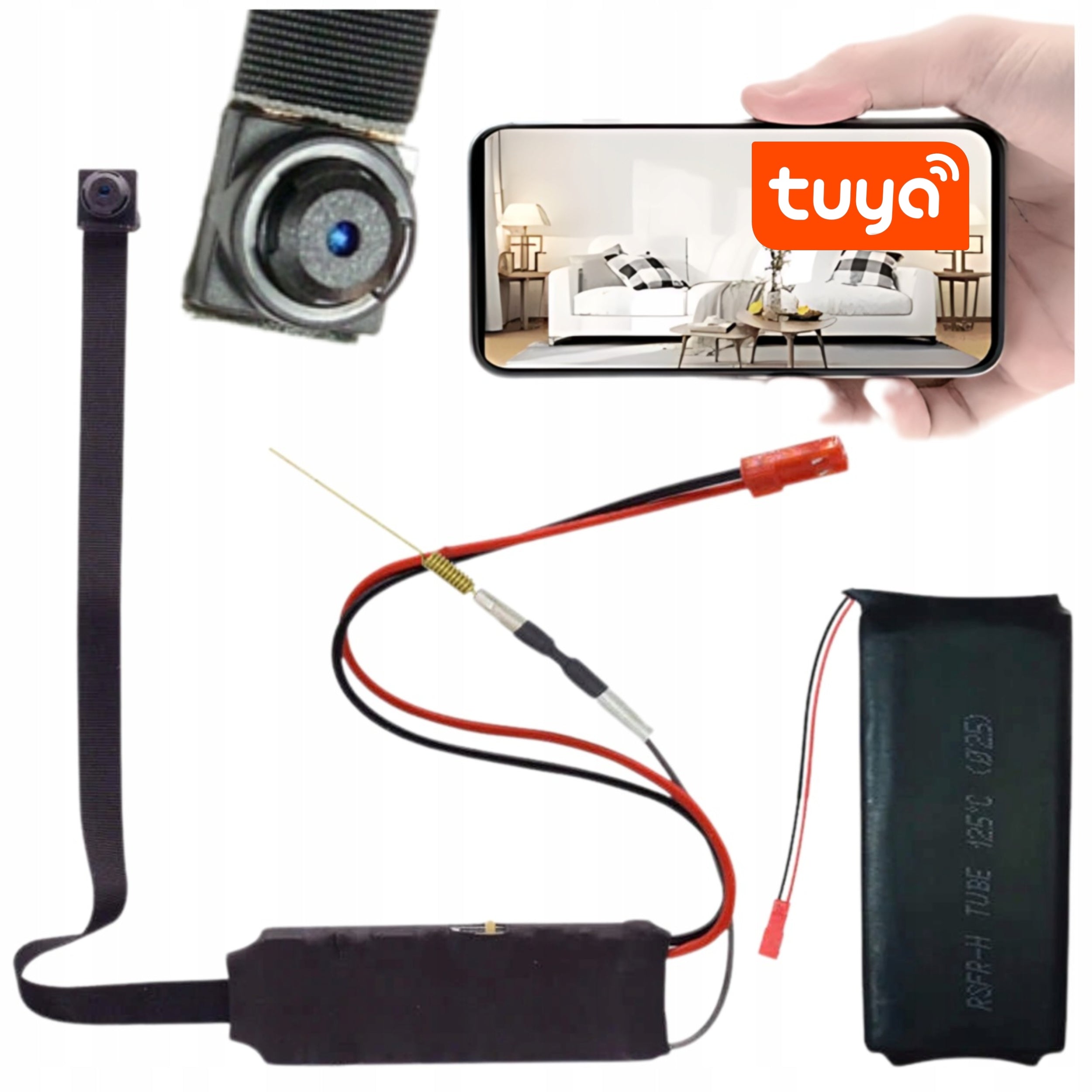 Mini WI-FI spy camera with motion sensor hidden Remote Viewing TUYA