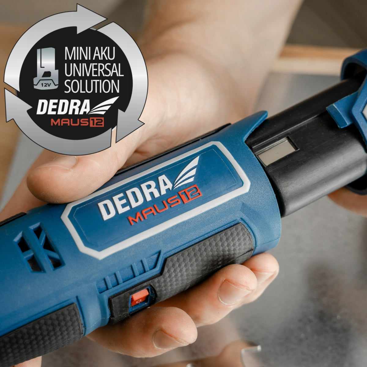 Mini cordless grinder 12V DEDRA MAUS + accessories 47 pieces body Kind straight grinder