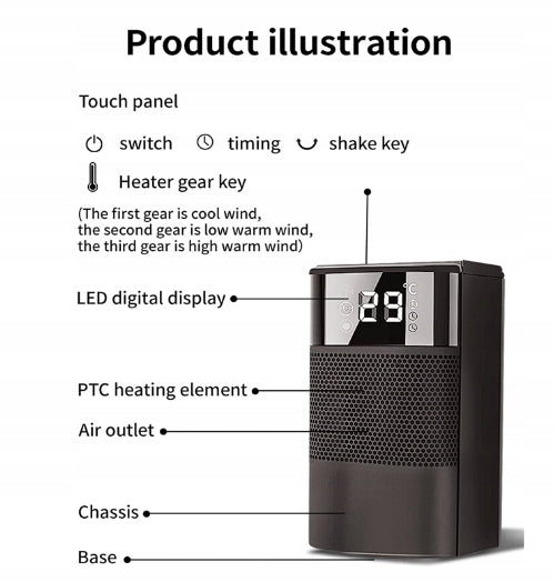 Mini electric heater 3 rotary modes 700W Manufacturer code 5907398773811