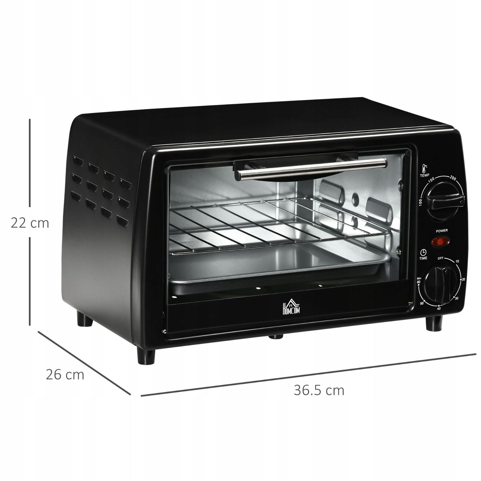 Mini electric oven 10L 750W timer 230C 36 5x26x22 cm black Brand no brand