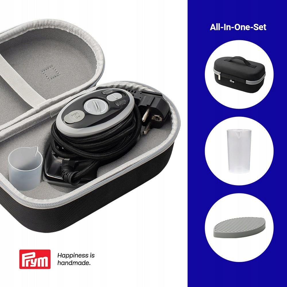 Mini iron Prym 611-960 black with case and travel stand Brand Prym