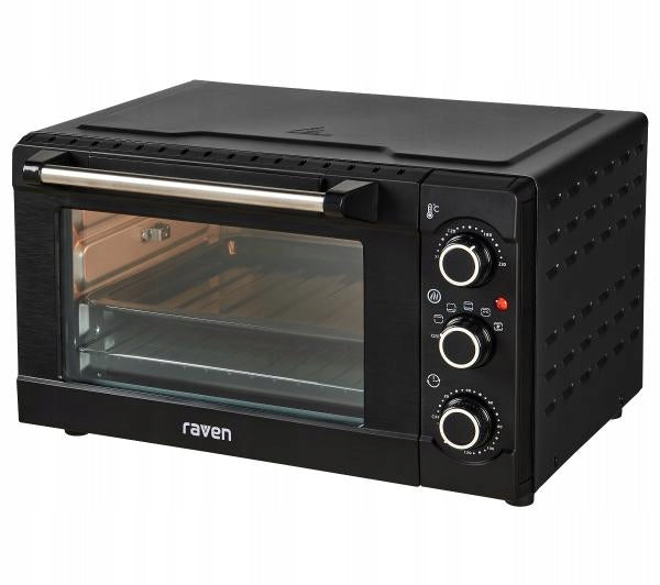 Mini oven RAVEN EPI004X 1650W 20L Corner Thermocouple Grate Black Packaging status original