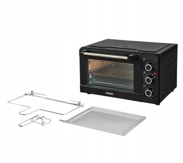 Mini oven RAVEN EPI004X 1650W 20L Corner Thermocouple Grate Black