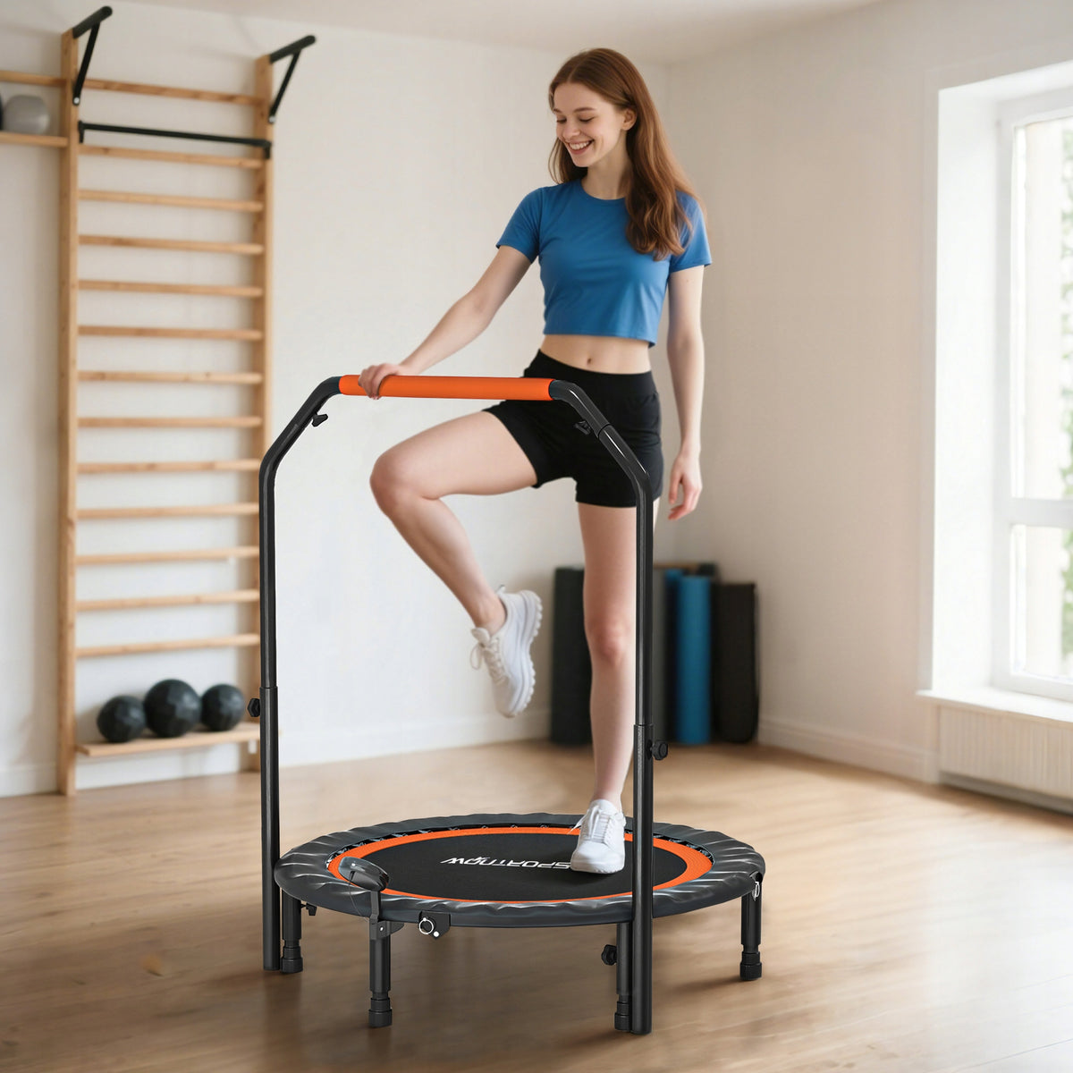 Mini trampoline FITNESS SPORTNOW Ø102 cm, black+red, 100 kg Brand sportnow