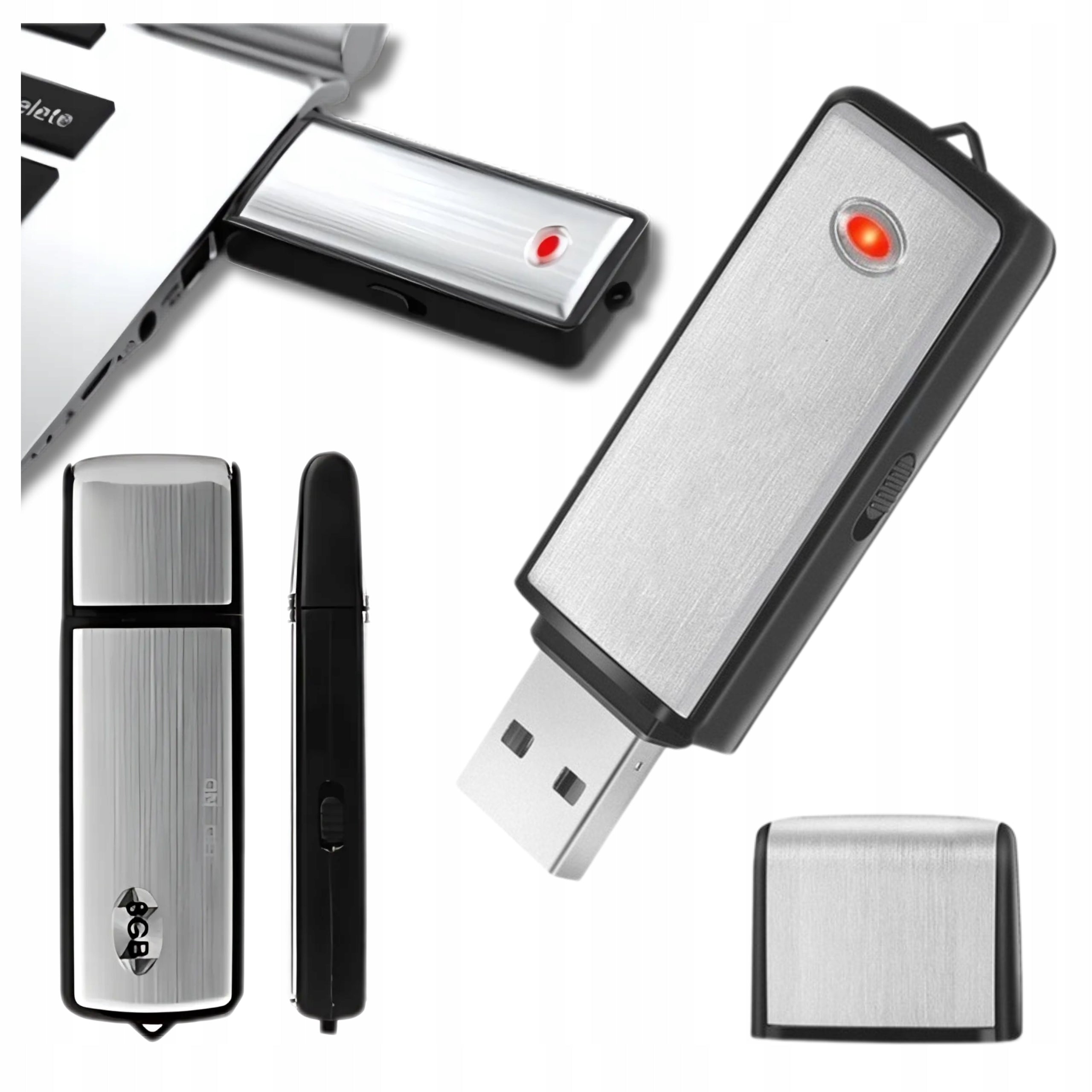 Mini voice recorder in 2-in-1 flash drive spy discreet eavesdropping recorder