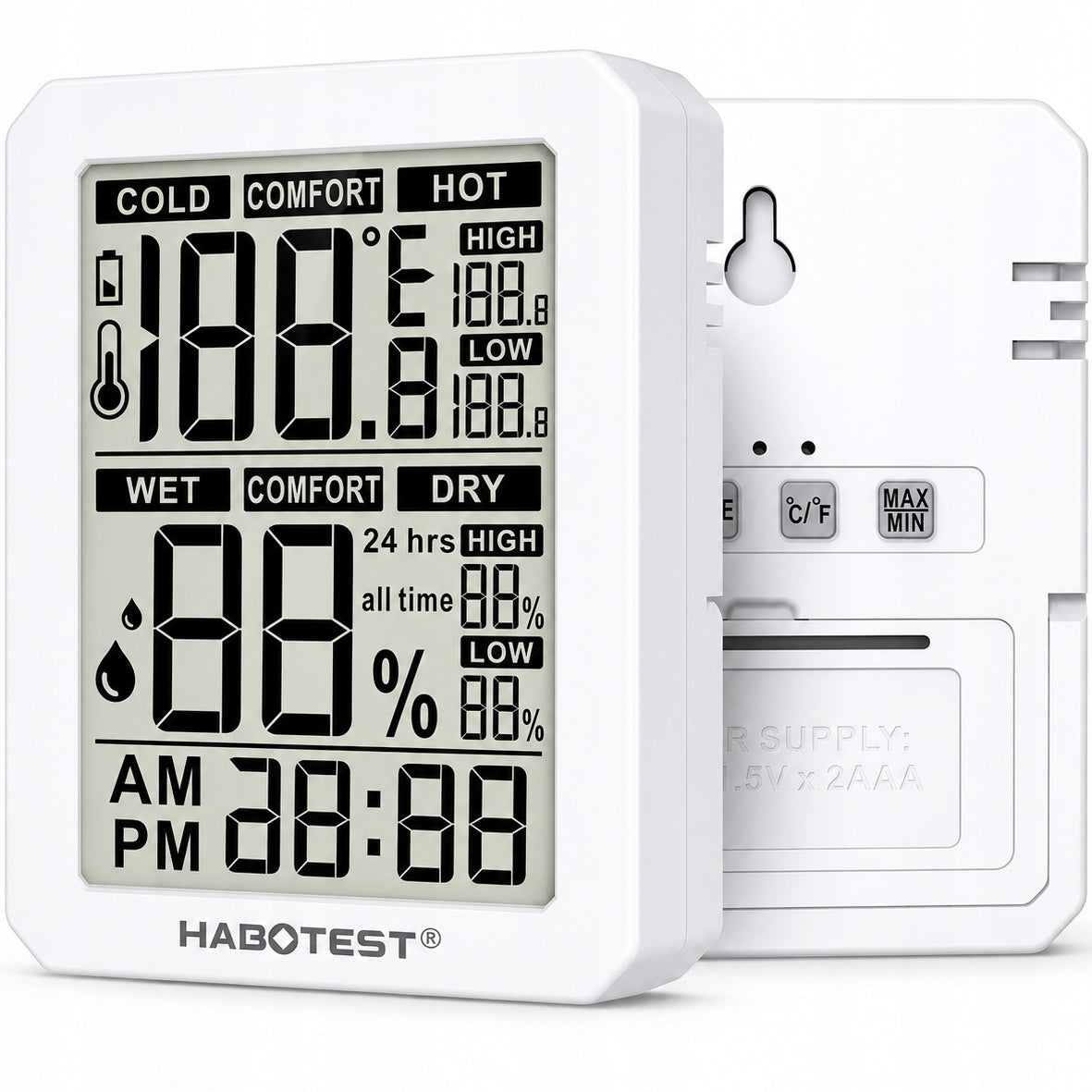 Mini weather station temperature and humidity monitor Habotest HT682