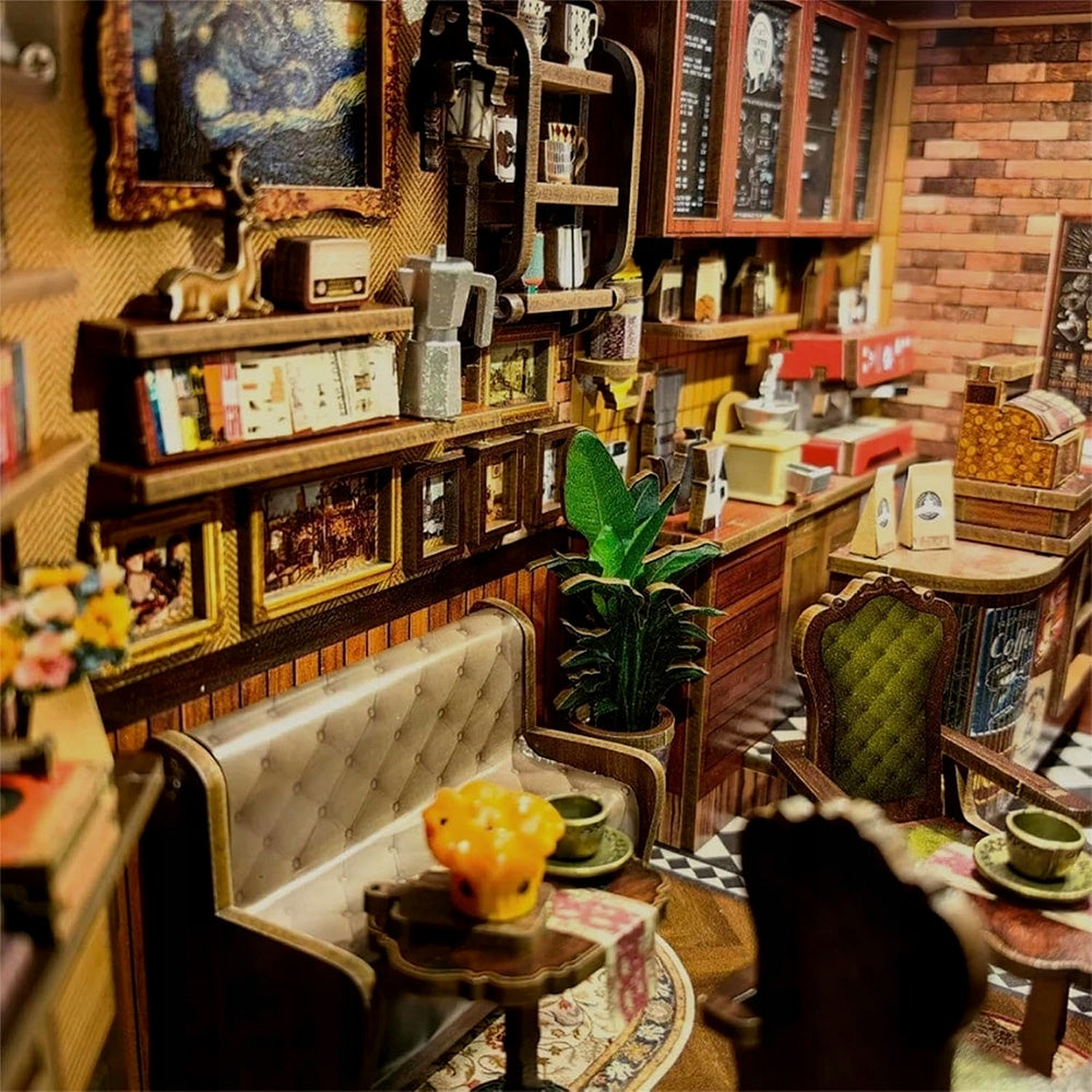 Miniature Cottage DIY Gift Book Nook 3D Book Nook Coffee Scent Brand no brand