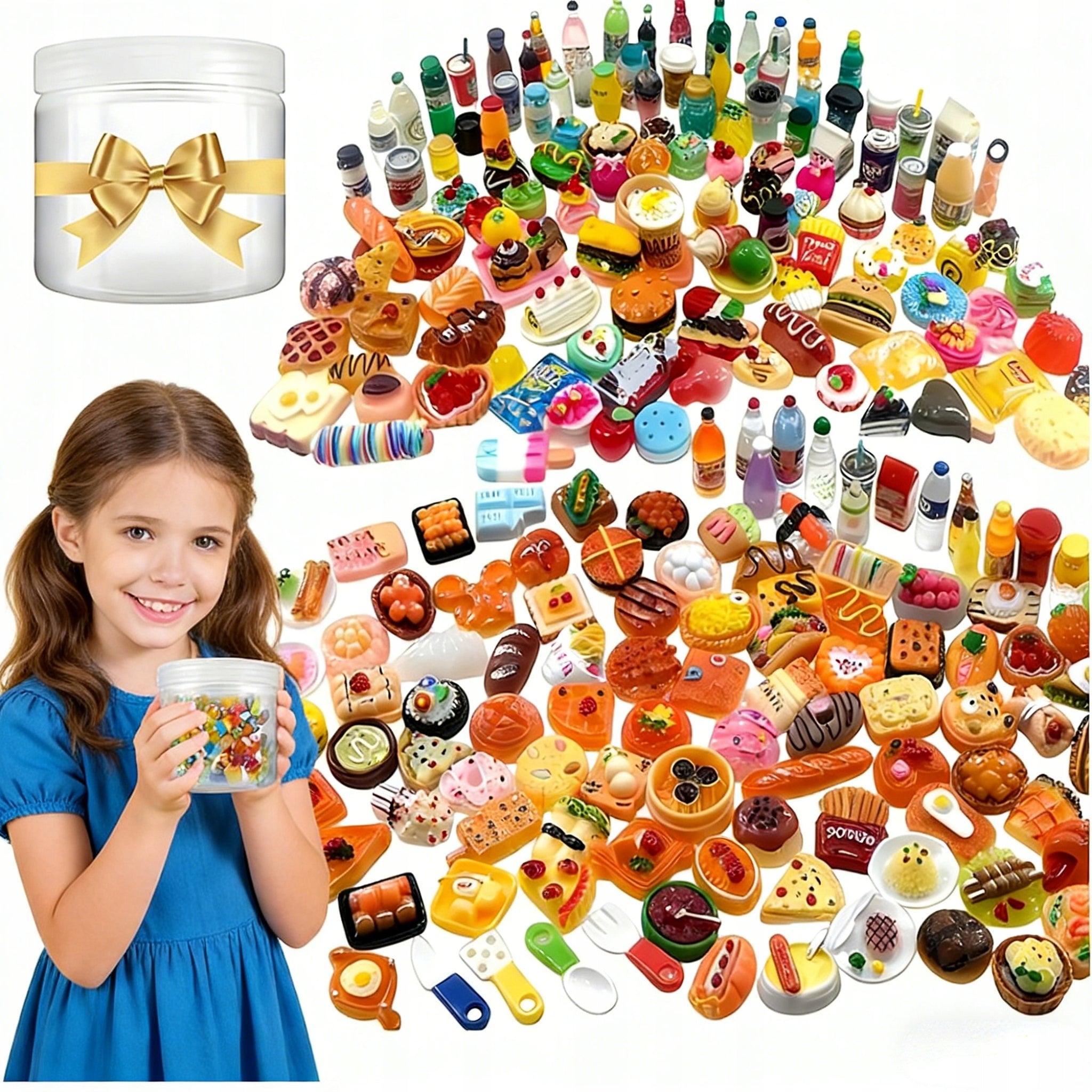 Miniature Toy for DIY Making-Snack Beverages Animal etc Themed Model 100pcs