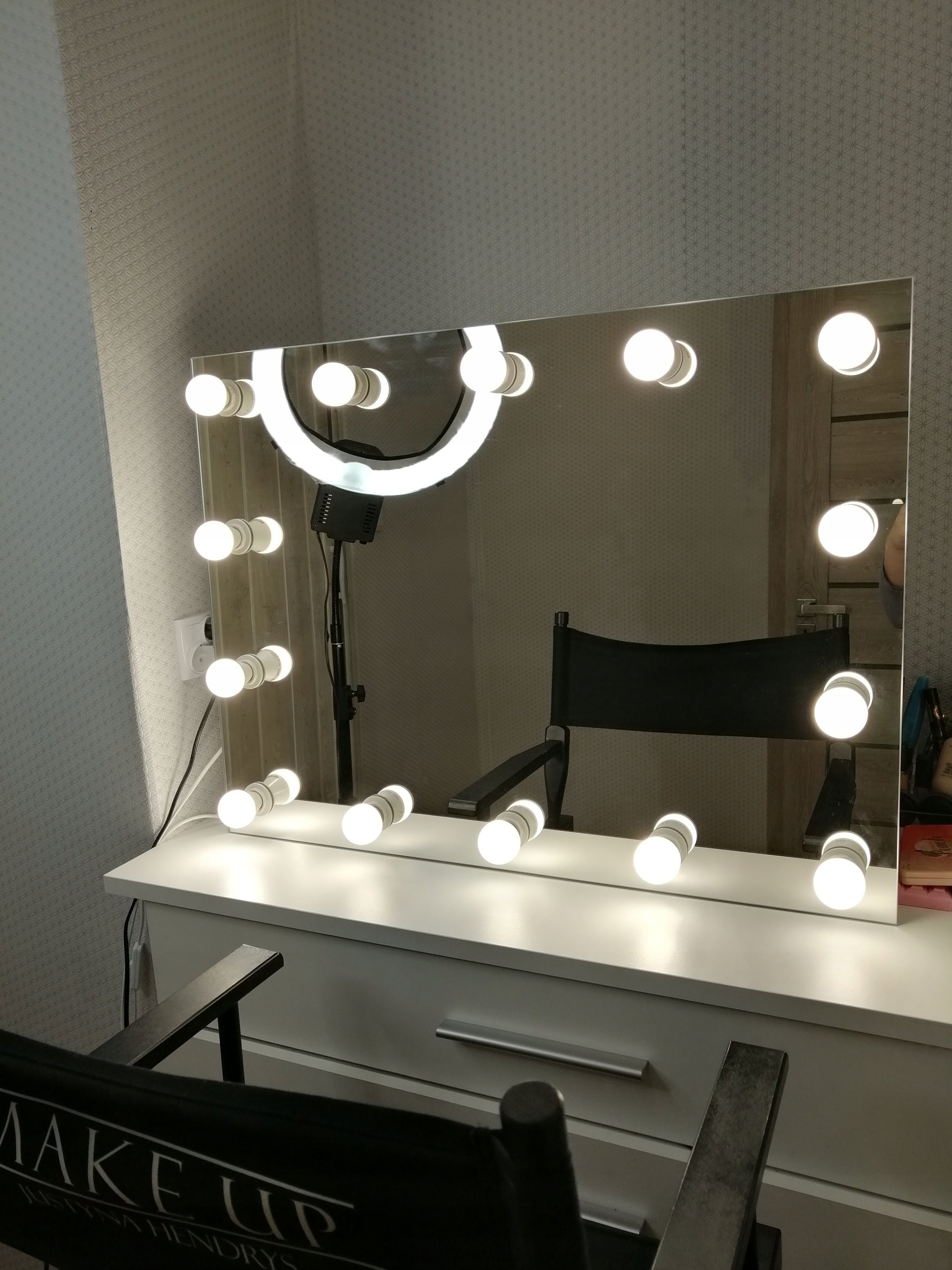 Mirror 80X60 Glamour for Makeup HOLLYWOOD Brand no brand