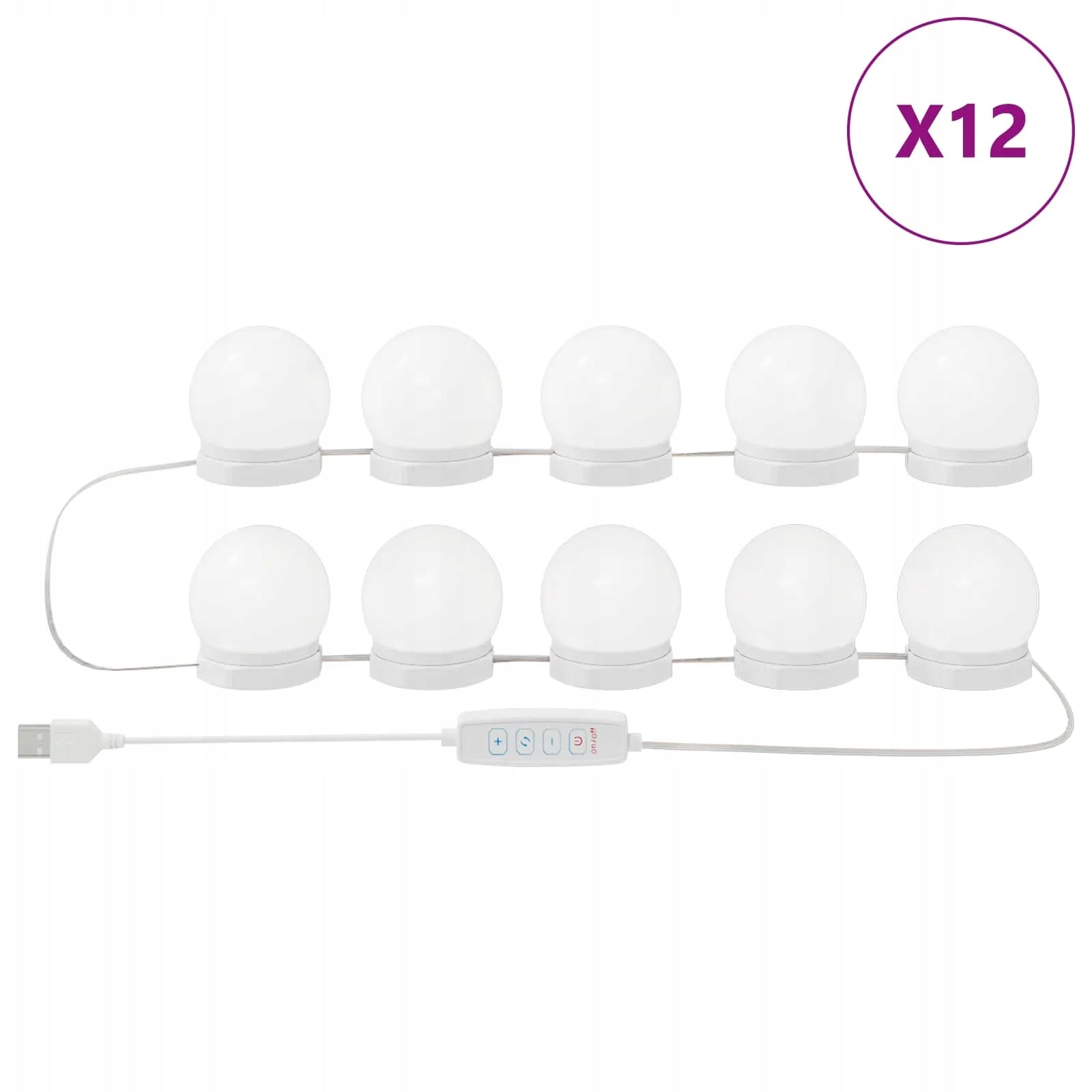 Mirror Lights With LED Lights 12 pcs White 4.5 x 4.5 x 4.8 cm