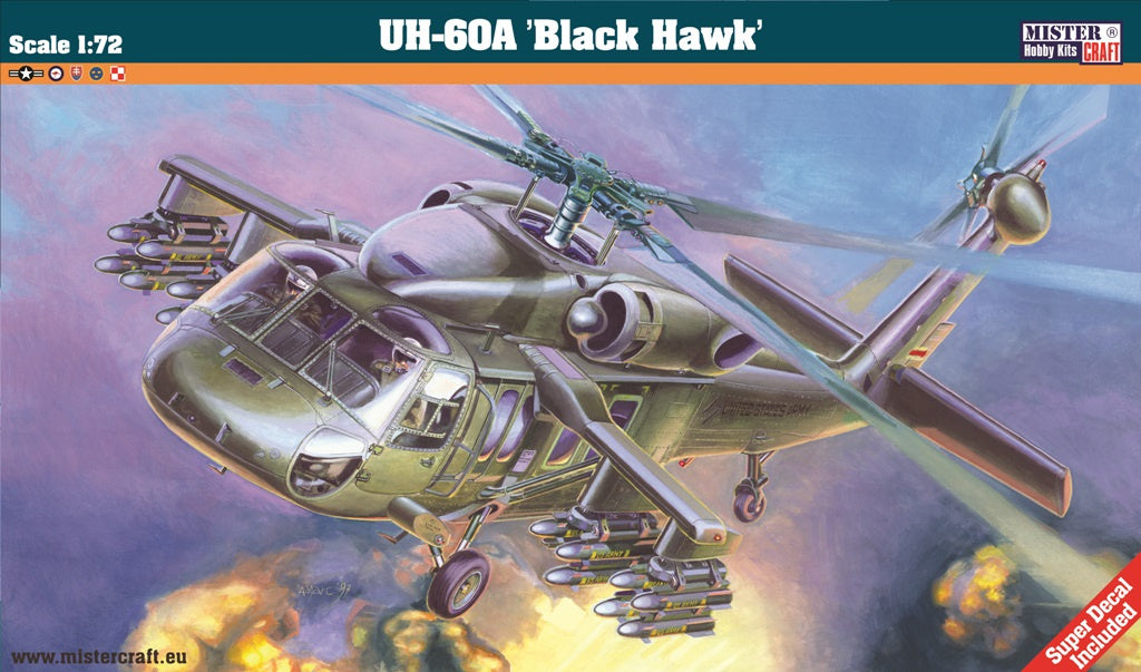 Mistercraft F-22 UH-60 A Black Hawk 1:72 Scale Model Kit