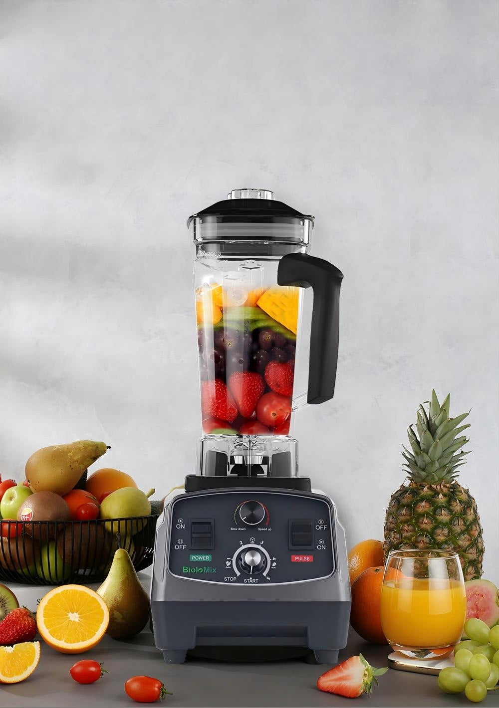 Mixer BioloMix T5200 Capacity 2000ml Six Steel Blades 2200W Brand Biolomix