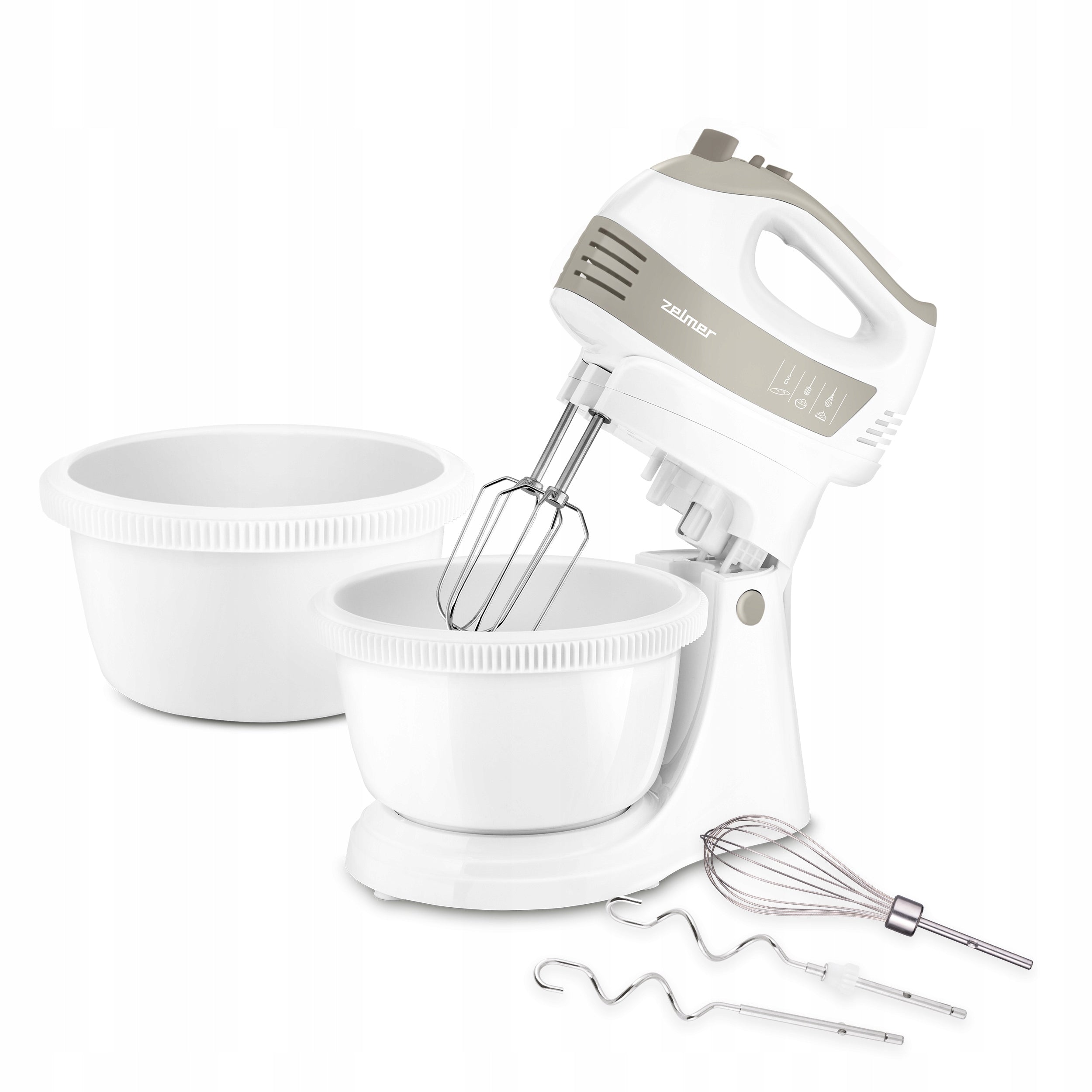 Mixer with two bowls Zelmer ZHM2460C 500W white and grey