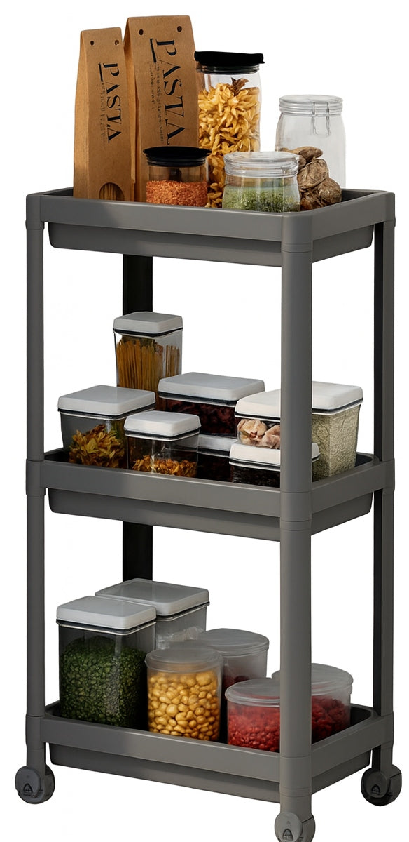 Mobile Bookcase 3 Levels On Wheels Narrow Organizer For Small Spaces Manufacturer code 81519 TH-OMAK-5905721528527