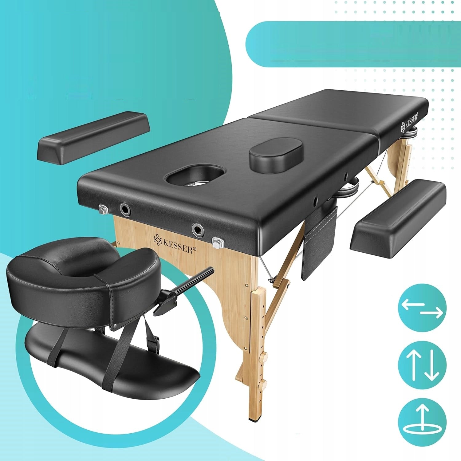 Mobile Massage Table KESSER Folding 210x80 cm Manufacturer code 4255598355391