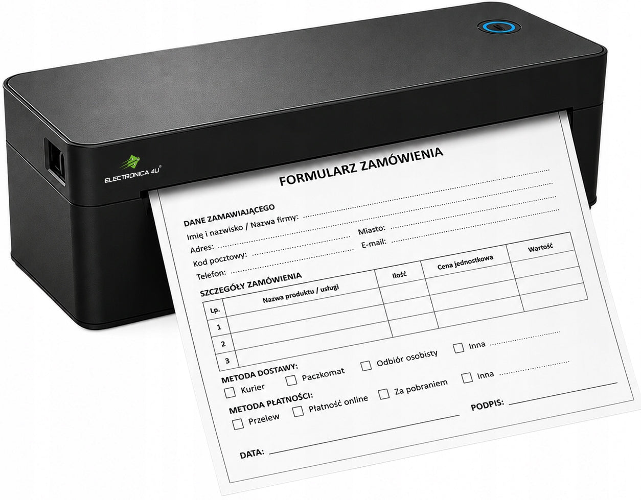 Mobile Portable Thermal Printer A4 A5 Bluetooth USB 300 DPI Without Ink