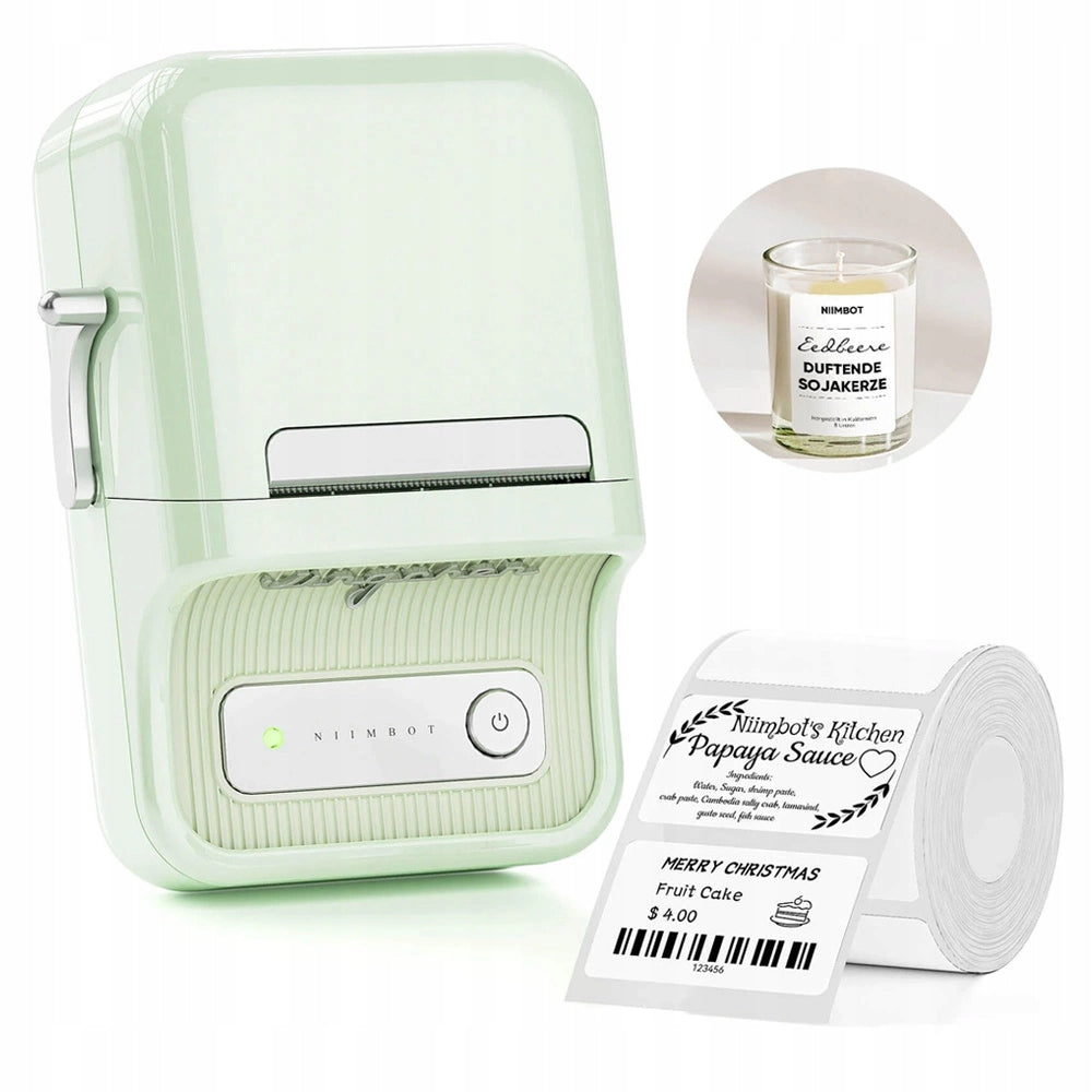 Mobile Wireless Printer for Stickers green Niimbot B21 FREEBIE Manufacturer code B21S miętowa