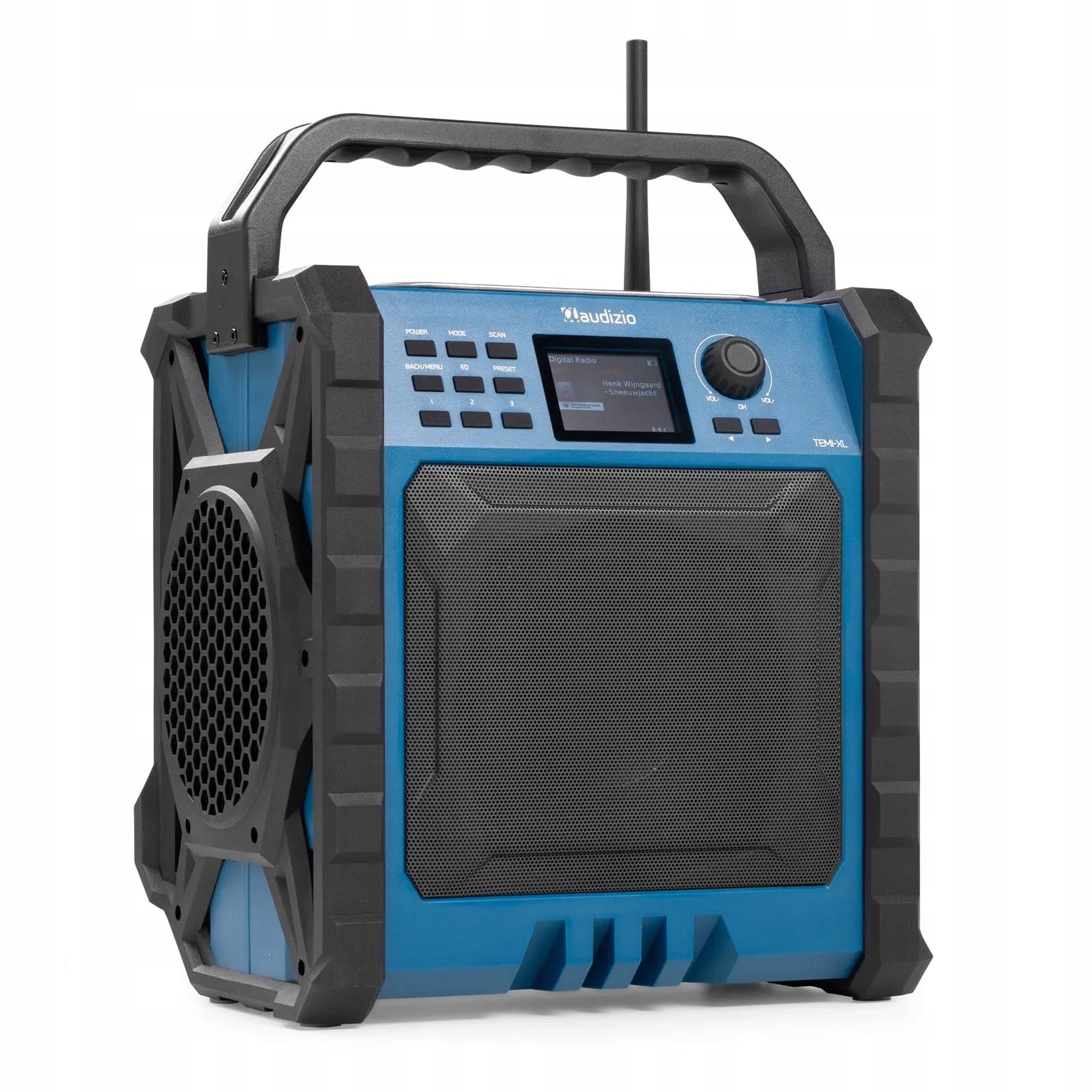 Mobile radio durable DAB/FM Temi-XL 200W with battery for construction site Manufacturer code 102.347