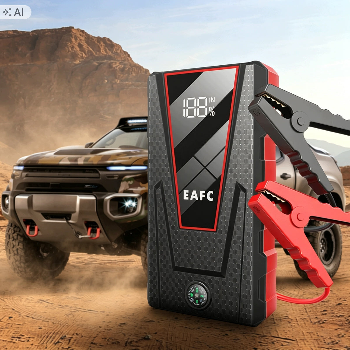 Mocny rozruch JUMP STARTER 1500A BOOSTER ROZRUSZNIK Z LATARKĄ LED Brand EAFC