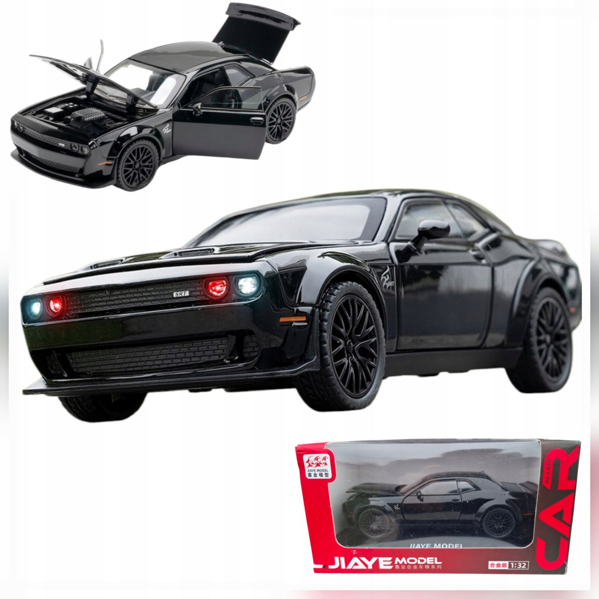 Model CAR DODGE CHALLENGER 1:32 stand box led sound mask flap