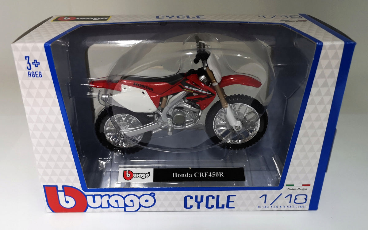 Model Motorcycle Bburago Cycle 1:18 Honda CRF450R Packaging status original