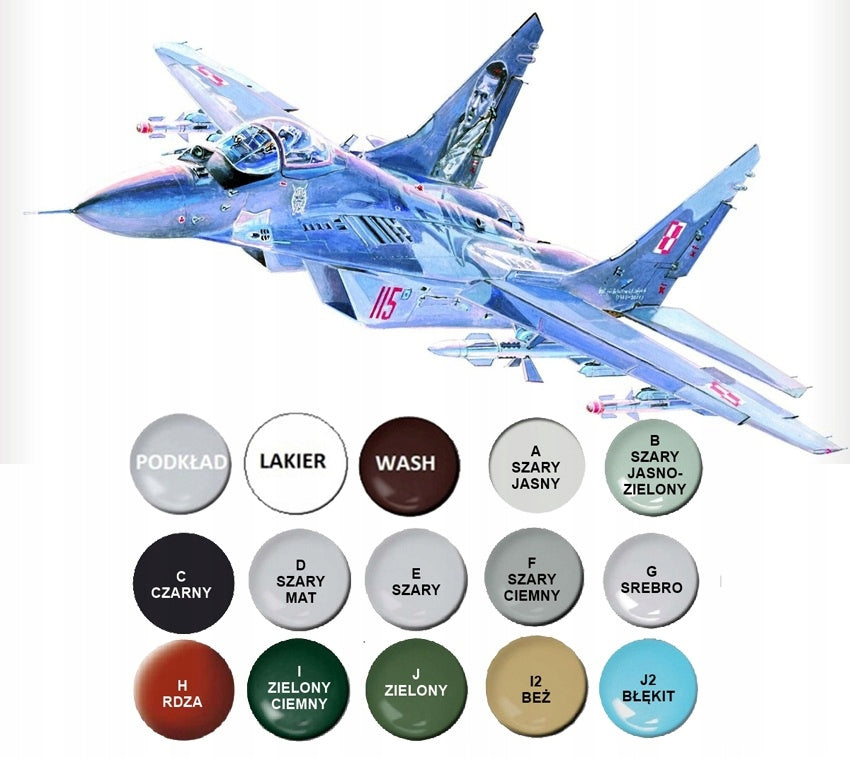 Model aircraft for assembly MiG-29M 23rd, polish version, paints for models..