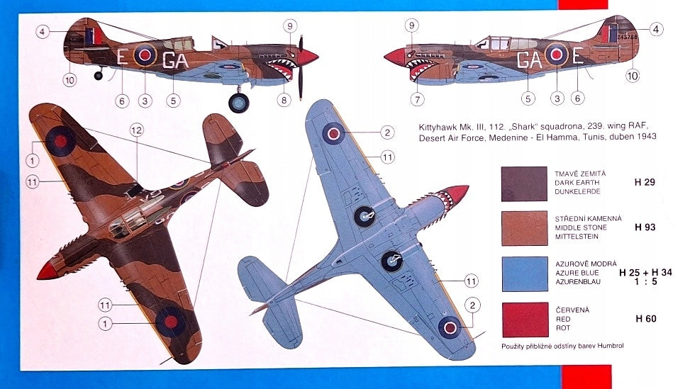 Model for assembly aircraft Curtiss P-40K Kittyhawk + glue, primer, paints Brand no brand
