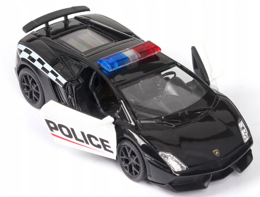 Model of Lamborghini Gallardo police car in 1/36 scale vehicle with drive gift Brand Pan i Pani Gadżet