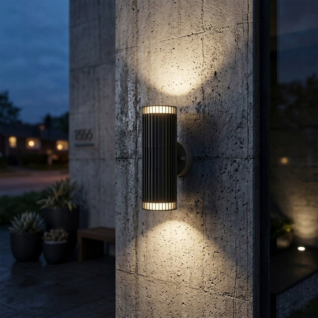 Modern 2-point garden lamp - wall lamp LANTHEA black GU10 IP44 Color black