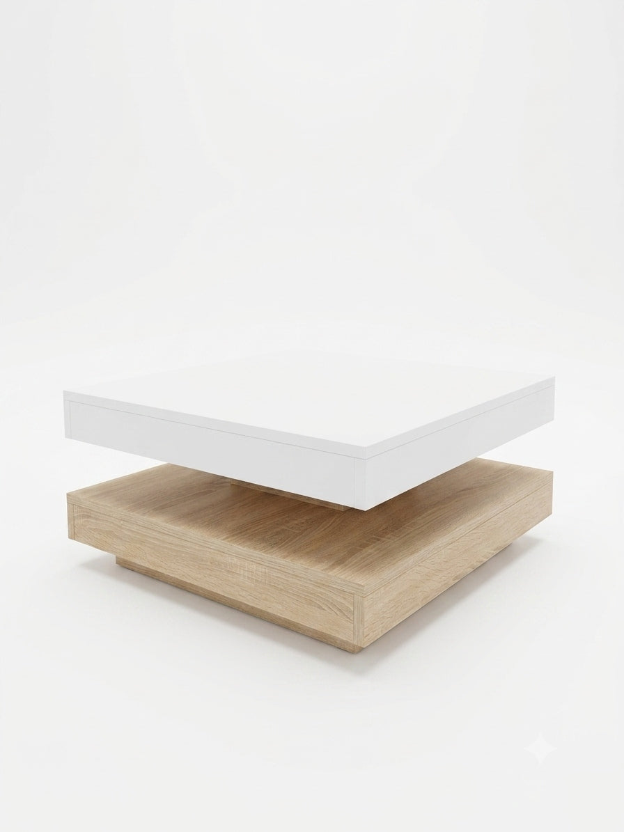 Modern ANDY coffee table with 360° rotating top Packaging status original