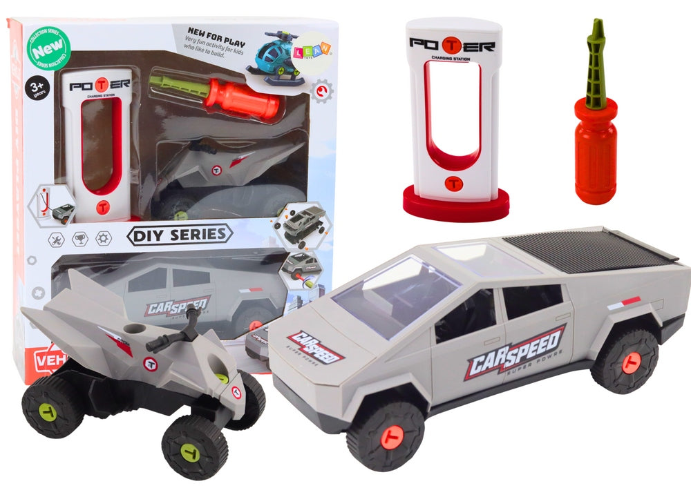 Modern Auto Kit with Quad for Unscrewing DIY Grey