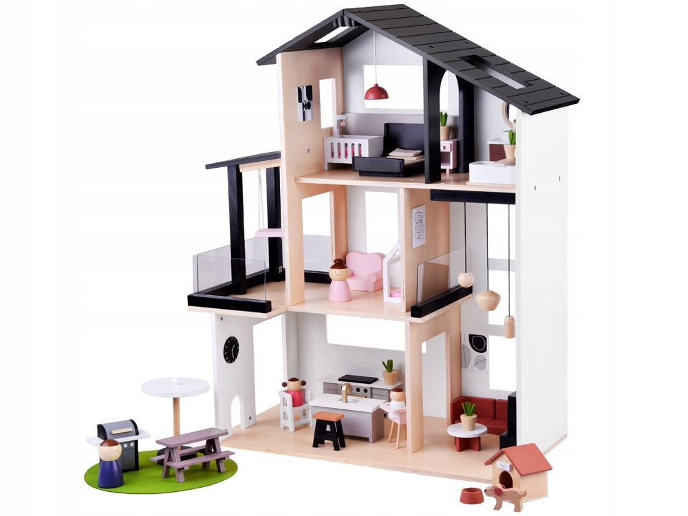 Modern Wooden Dollhouse in LOFT Style + dolls furniture ZA5073 Brand Jokomisiada