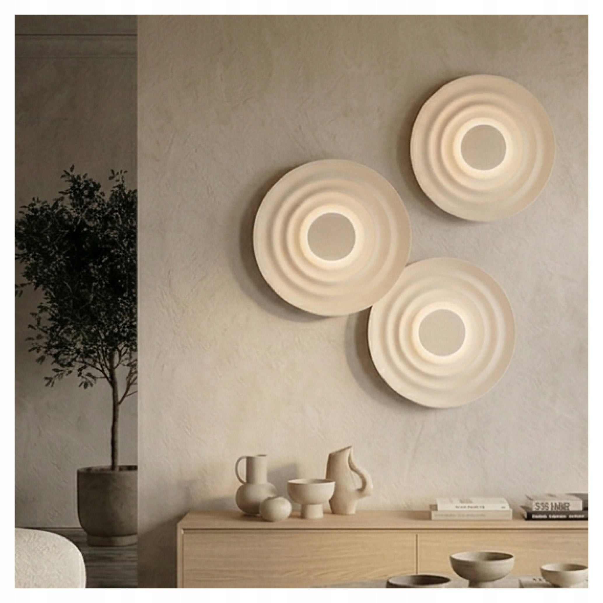 Modern beige wall sconce RIPPLE WALL 40cm aluminum LED 5W 3000K