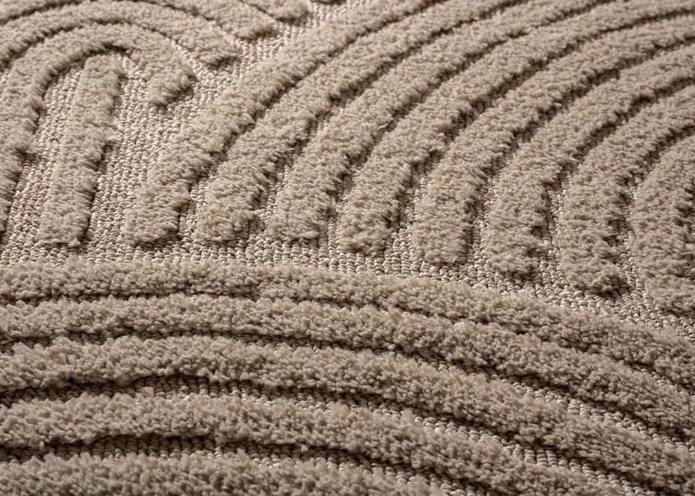 Modern carpet with 3D effect beige 120 cm x 170 cm certificate EAN (GTIN) 5902138710200