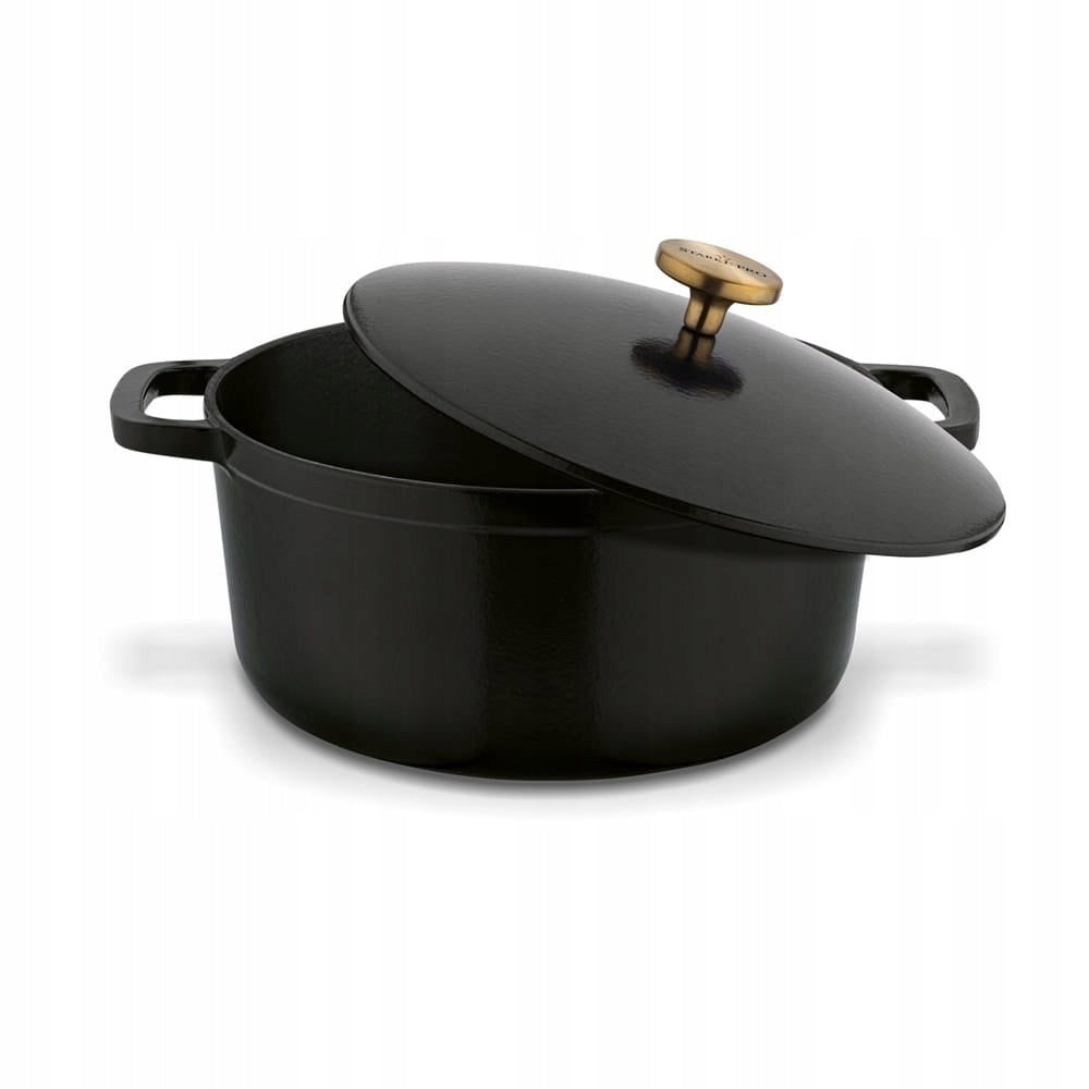 Modern cast iron gooseberries with enamel coating black 5 L Brand Starke Pro