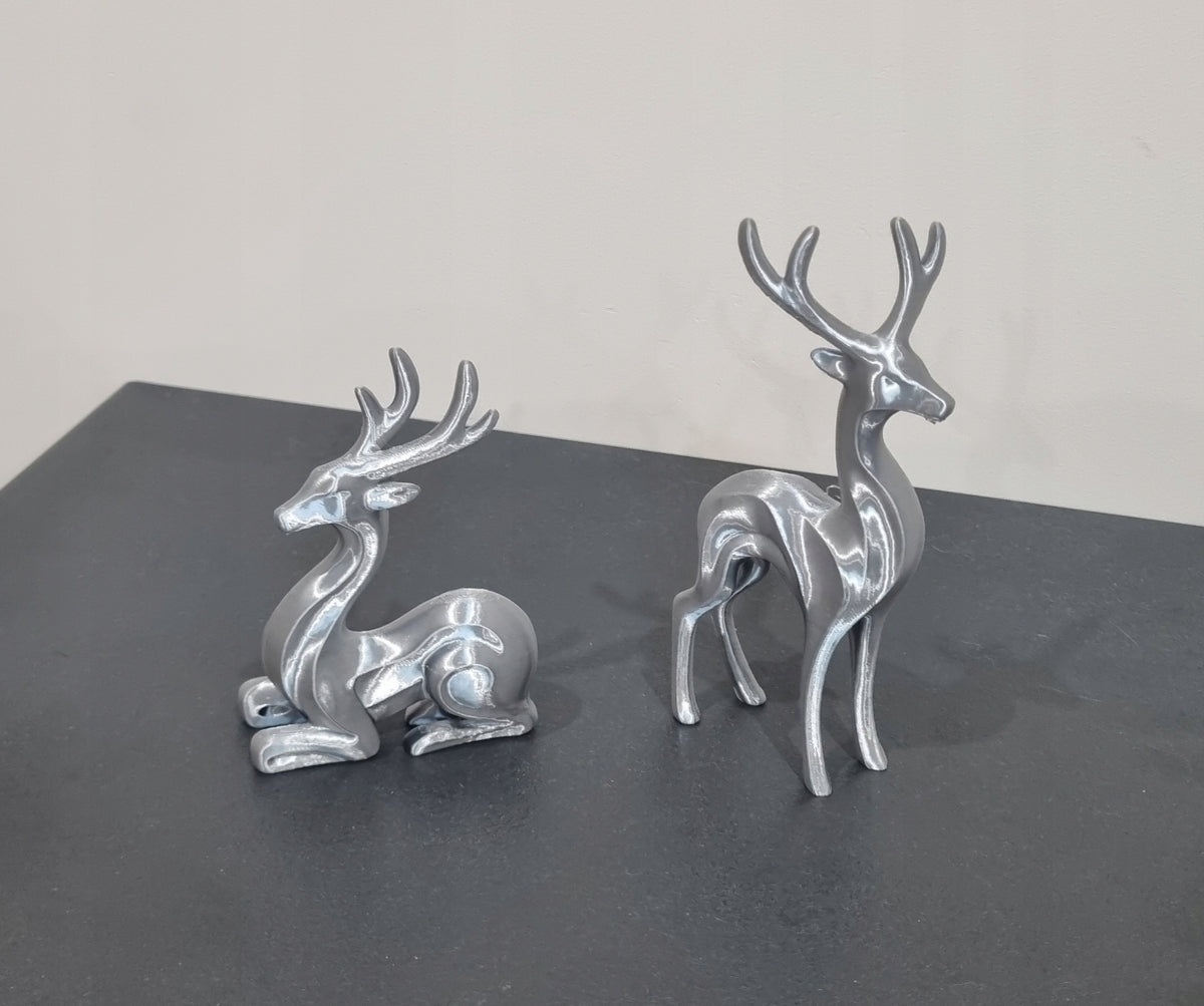 Modern deer figurines – set of 2 | 18 cm | various colors | 3D Brand no brand