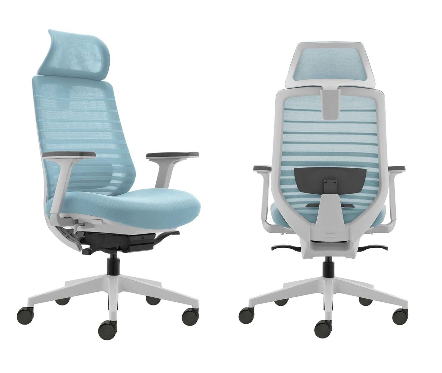 Modern, ergonomic office chair with Kivi headrest