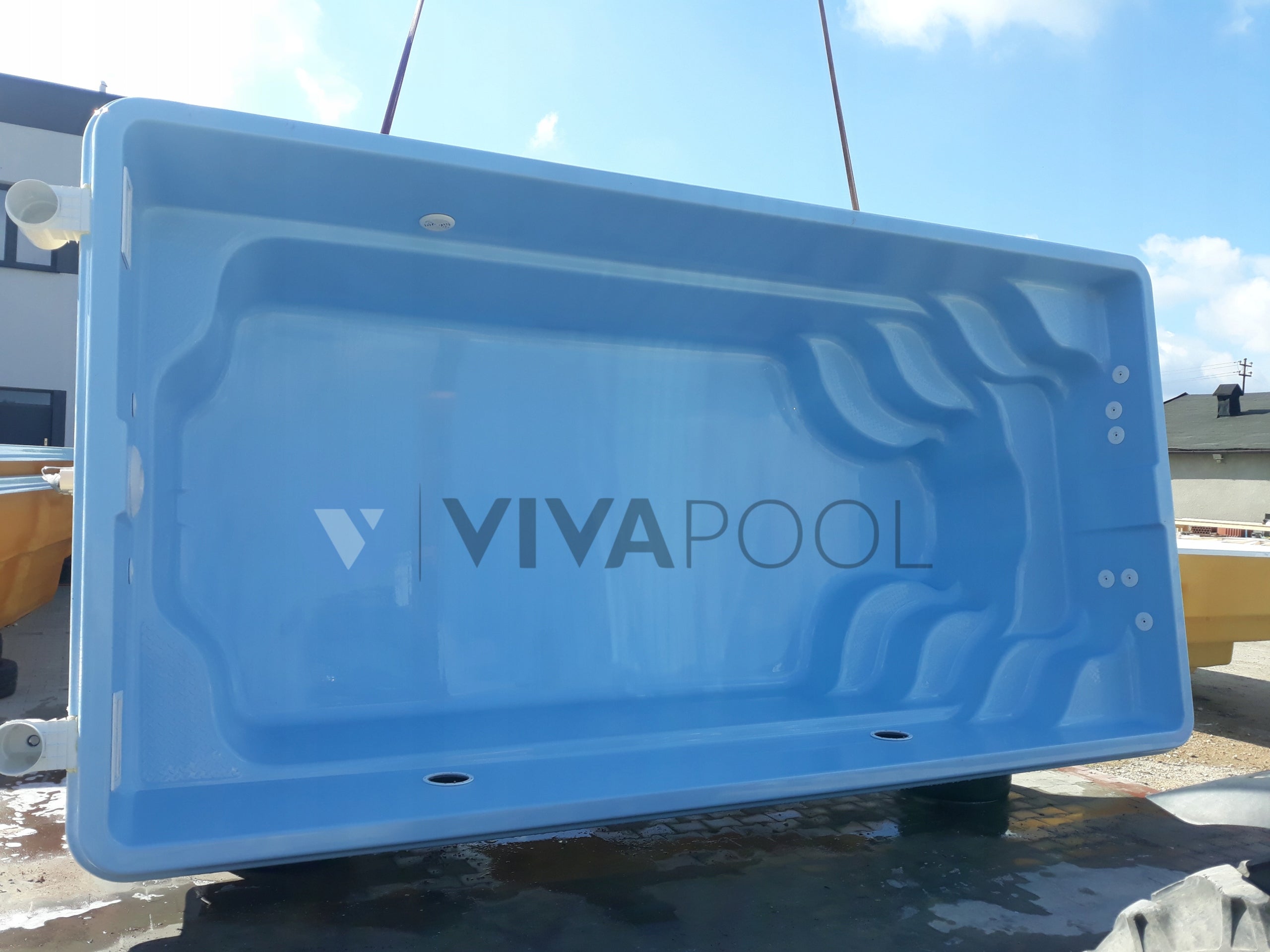 Modern garden pool PLUS CUBA 6,00 x 3,10 polyester dug in Brand no brand